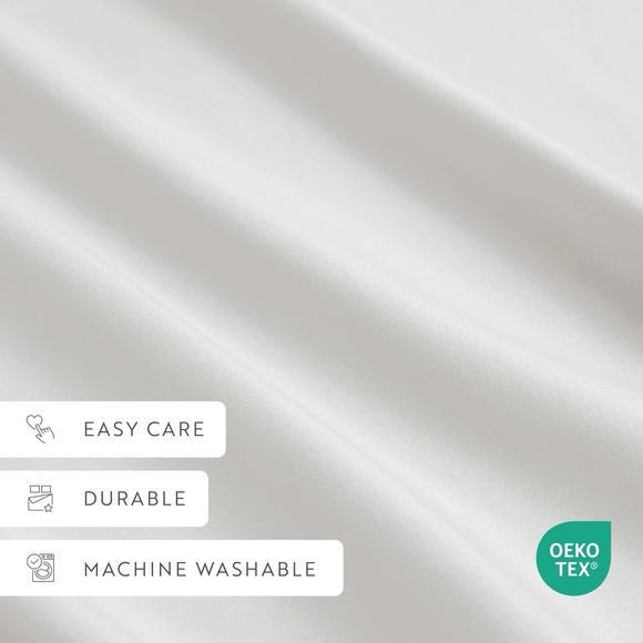 New Linens and Hutch 3-Piece King Essential Duvet Cover Set White Wrinkle Free - Picture 5 of 6